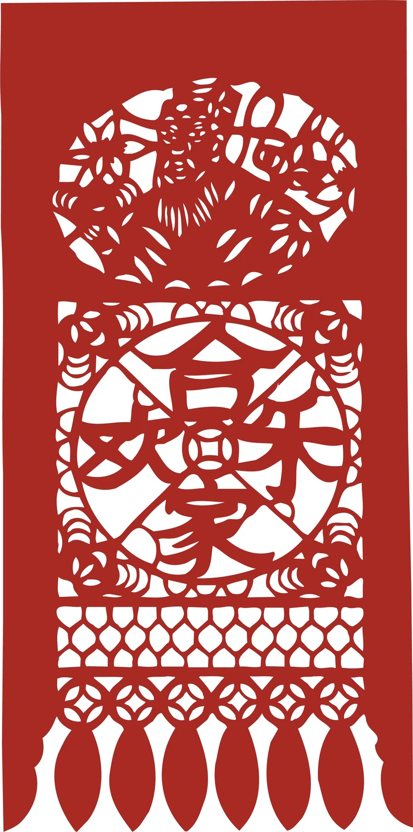 中国风中式传统喜庆民俗人物动物窗花剪纸插画边框AI矢量PNG素材【1976】